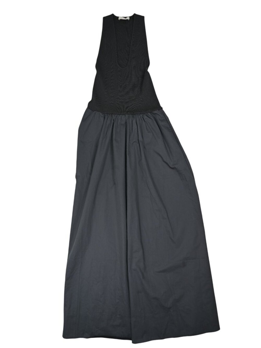 St. Agni Plunge Neck Dress in Black
